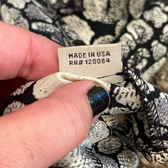 Tucker silk black cream reptile snack print mini dress tunic - Picture 5 of 8